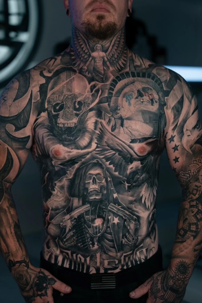 Tattoo artist at work